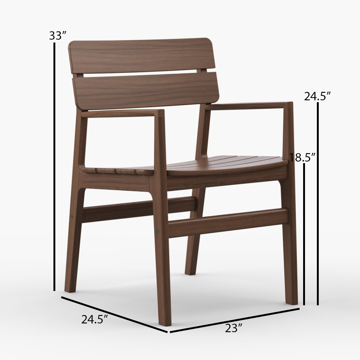 Jensen Outdoor Innova Aurora Ipe Wood Dining Armchair | AuthenTEAK