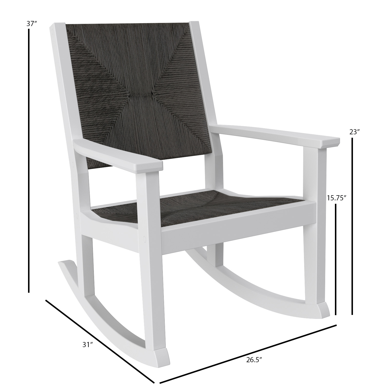 Upvc Rocker Seaside Casual Greenwich Woven Recycled Polymer Rocker | AuthenTEAK