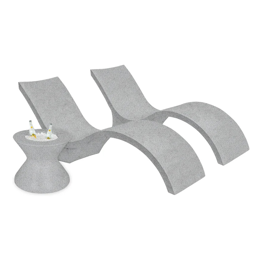 LEDGE Outdoor Oasis In-Pool Deep Water Chaise Lounger Set | AuthenTEAK