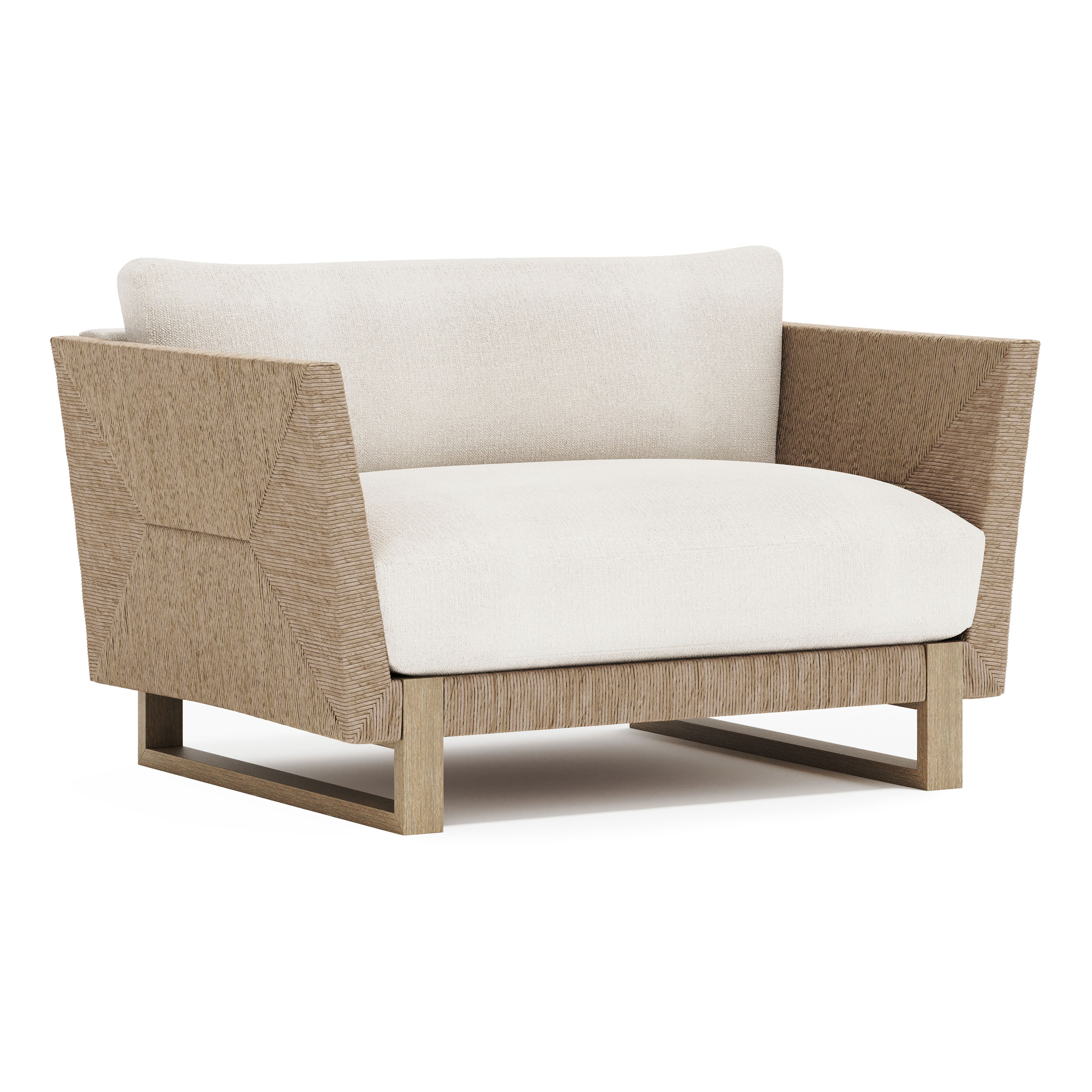 Bernhardt Exteriors Praia Wicker Chair and a Half AuthenTEAK