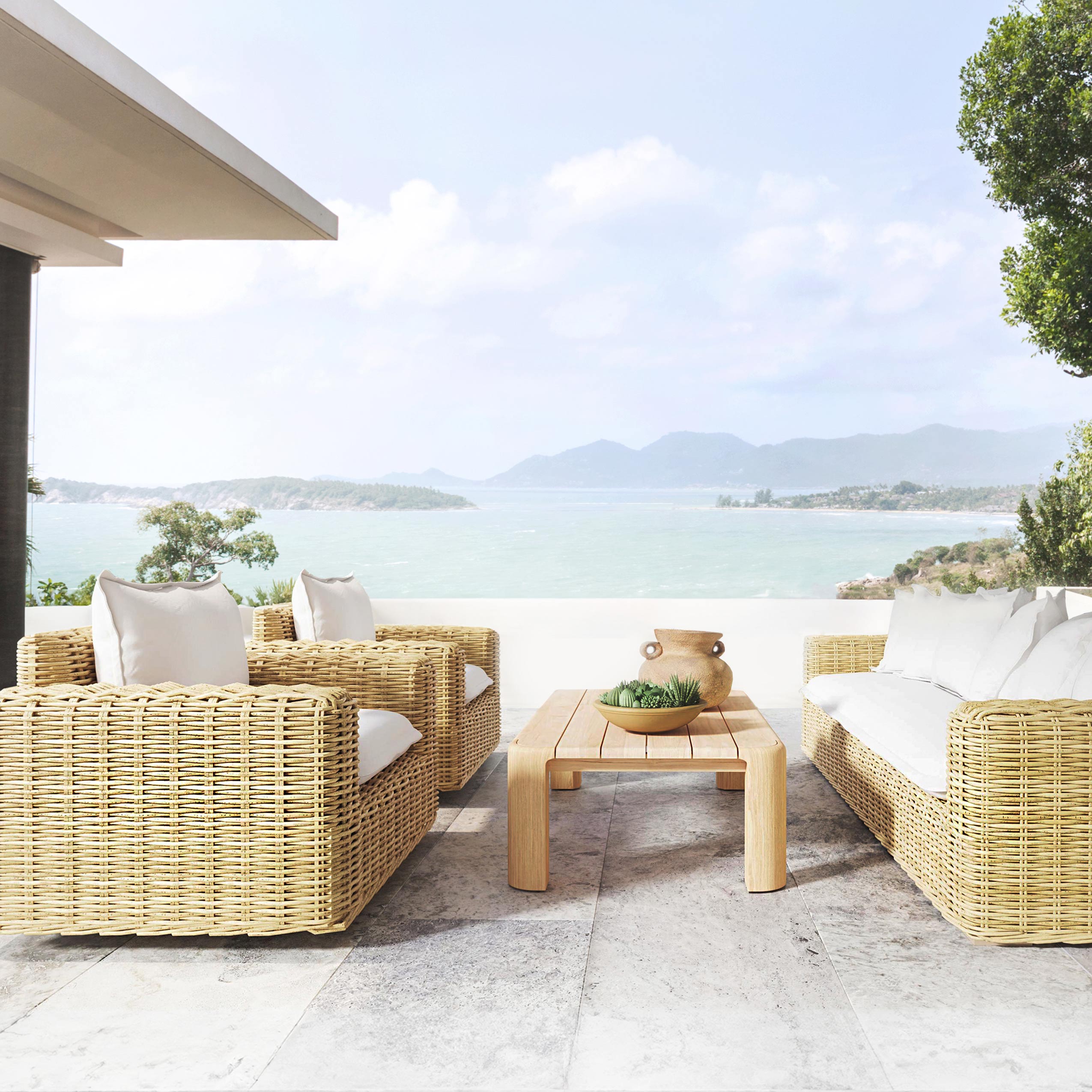 Sunset West Playa Wicker Loveseat | AuthenTEAK