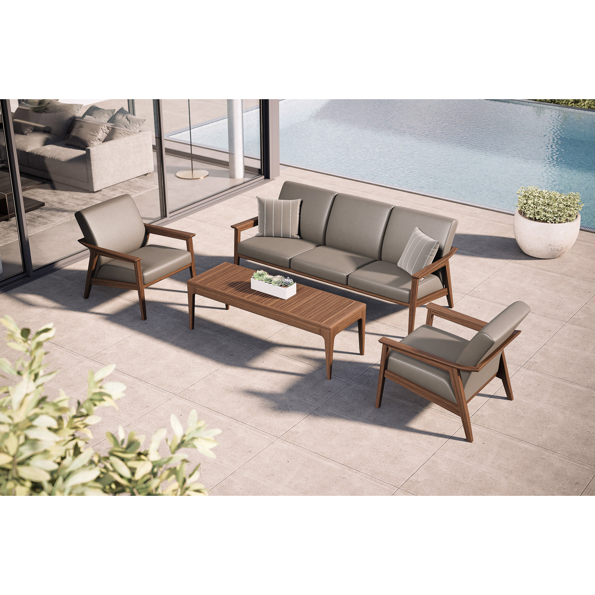 Jensen Outdoor Tempo Ipe Wood Sofa | AuthenTEAK