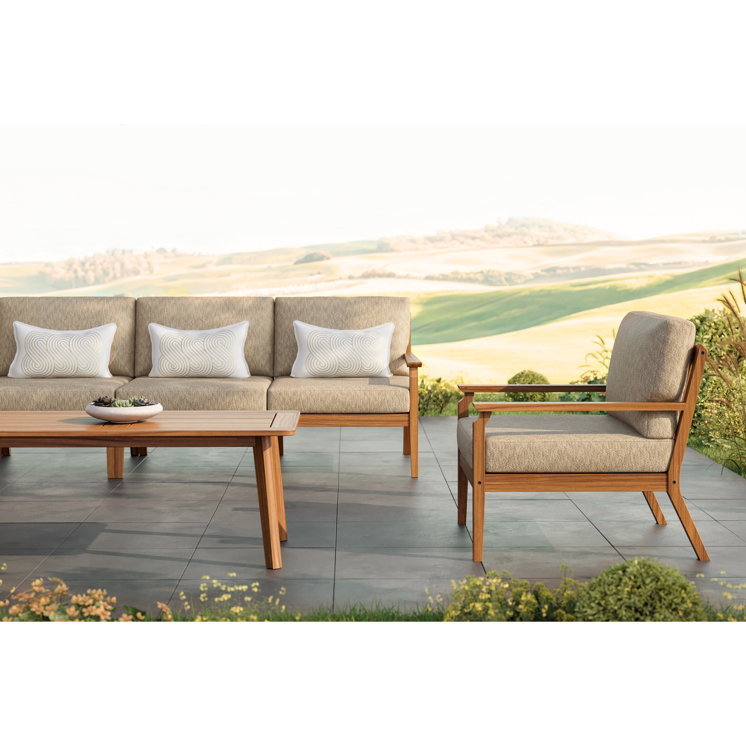 Jensen Outdoor Unicon Ipe Wood Sofa | AuthenTEAK