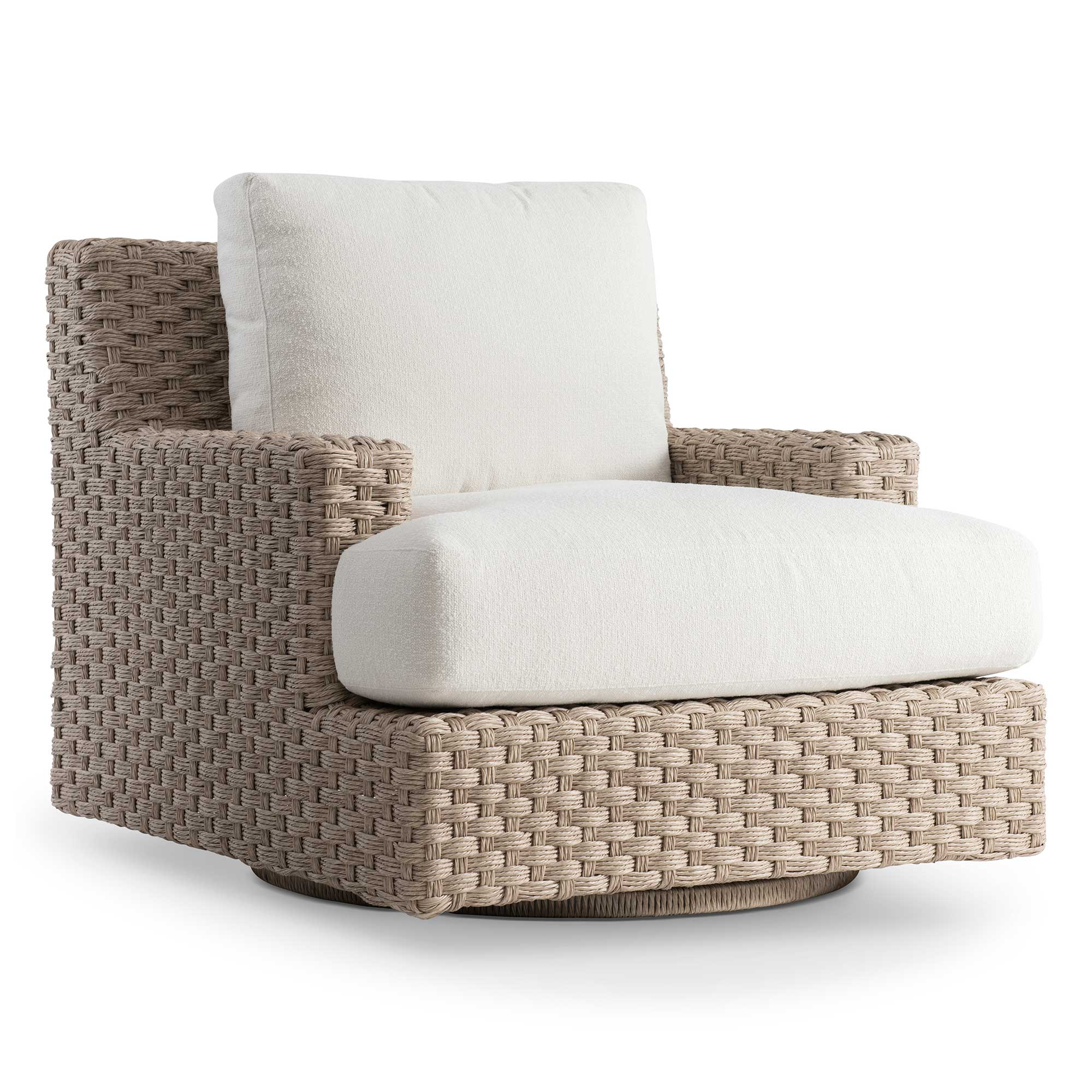 Bernhardt Exteriors Trieste Woven Swivel Lounge Chair | AuthenTEAK