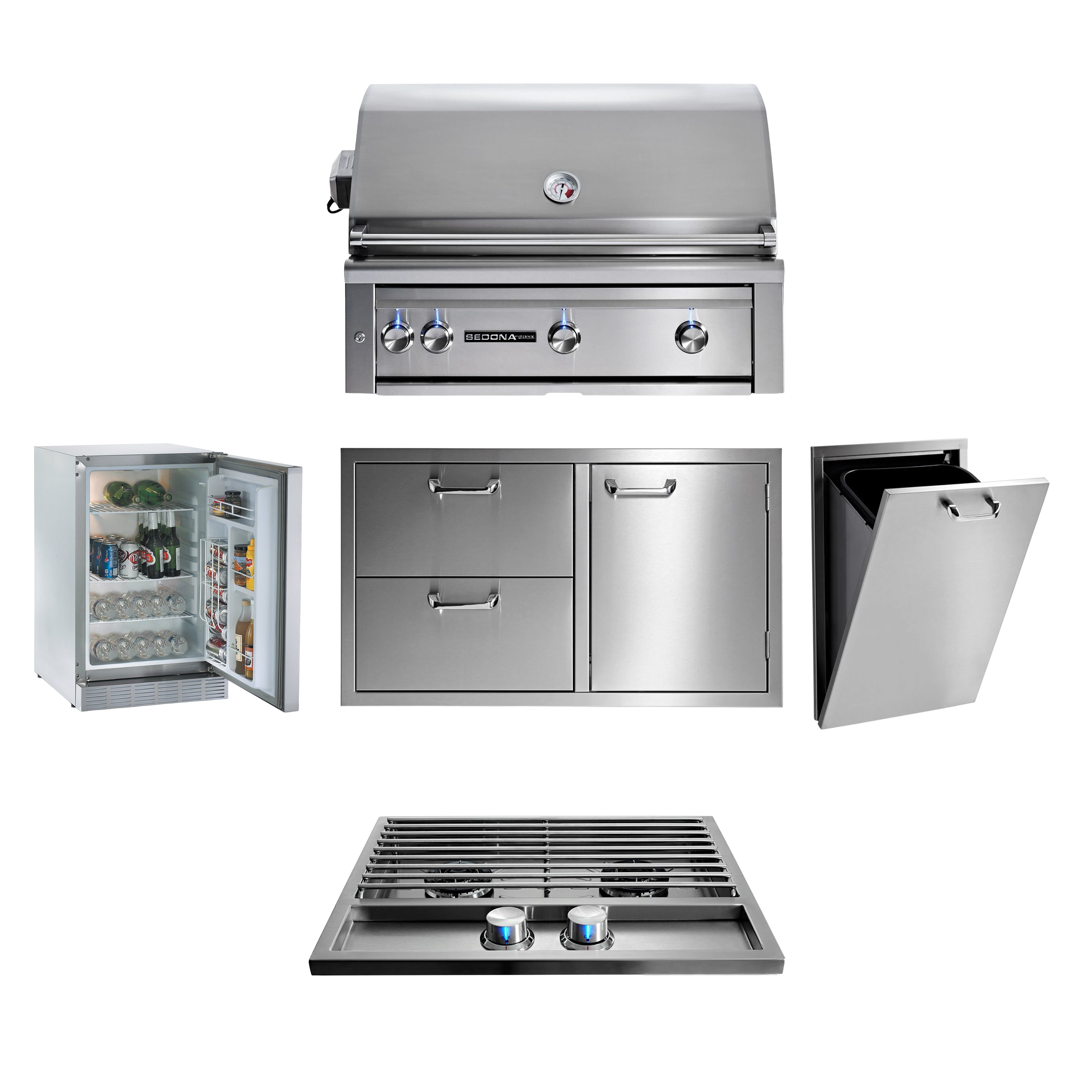 Lynx Grills Sedona 5-Piece Outdoor Kitchen Set | AuthenTEAK
