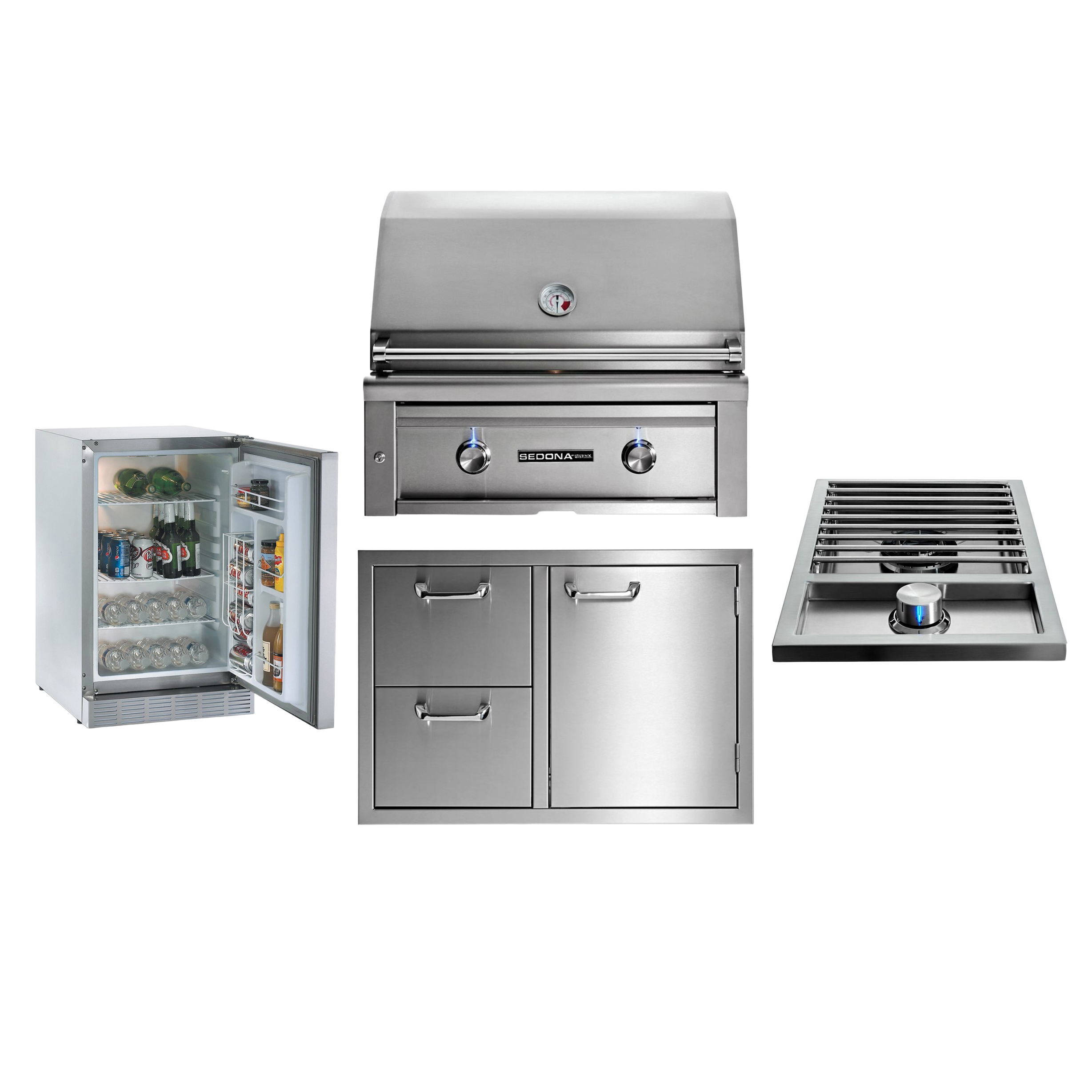SEDONA5000 &CREST5000セット Lynx Grills Sedona 4-Piece Outdoor Kitchen Set | AuthenTEAK