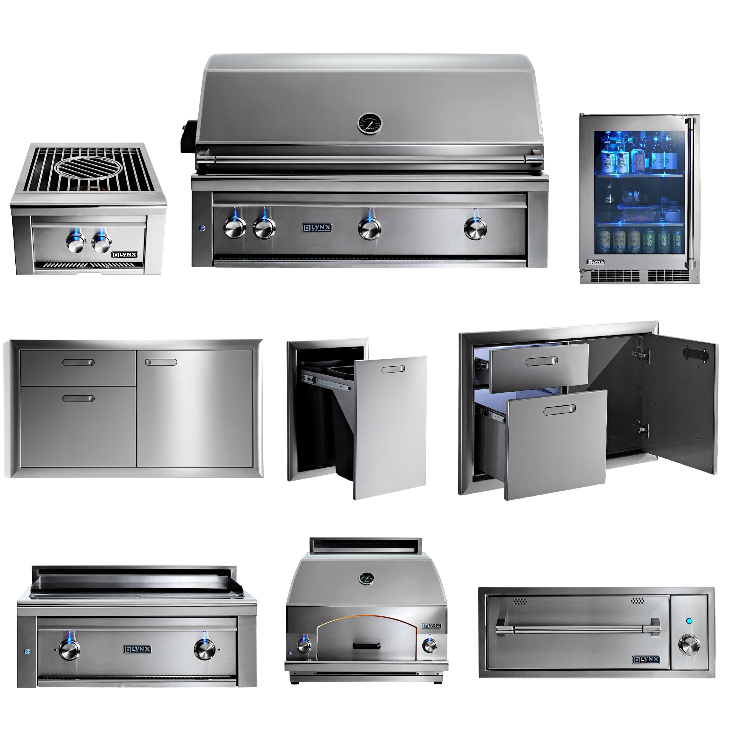 Lynx Grills Professional 9-Piece Outdoor Kitchen Set | AuthenTEAK