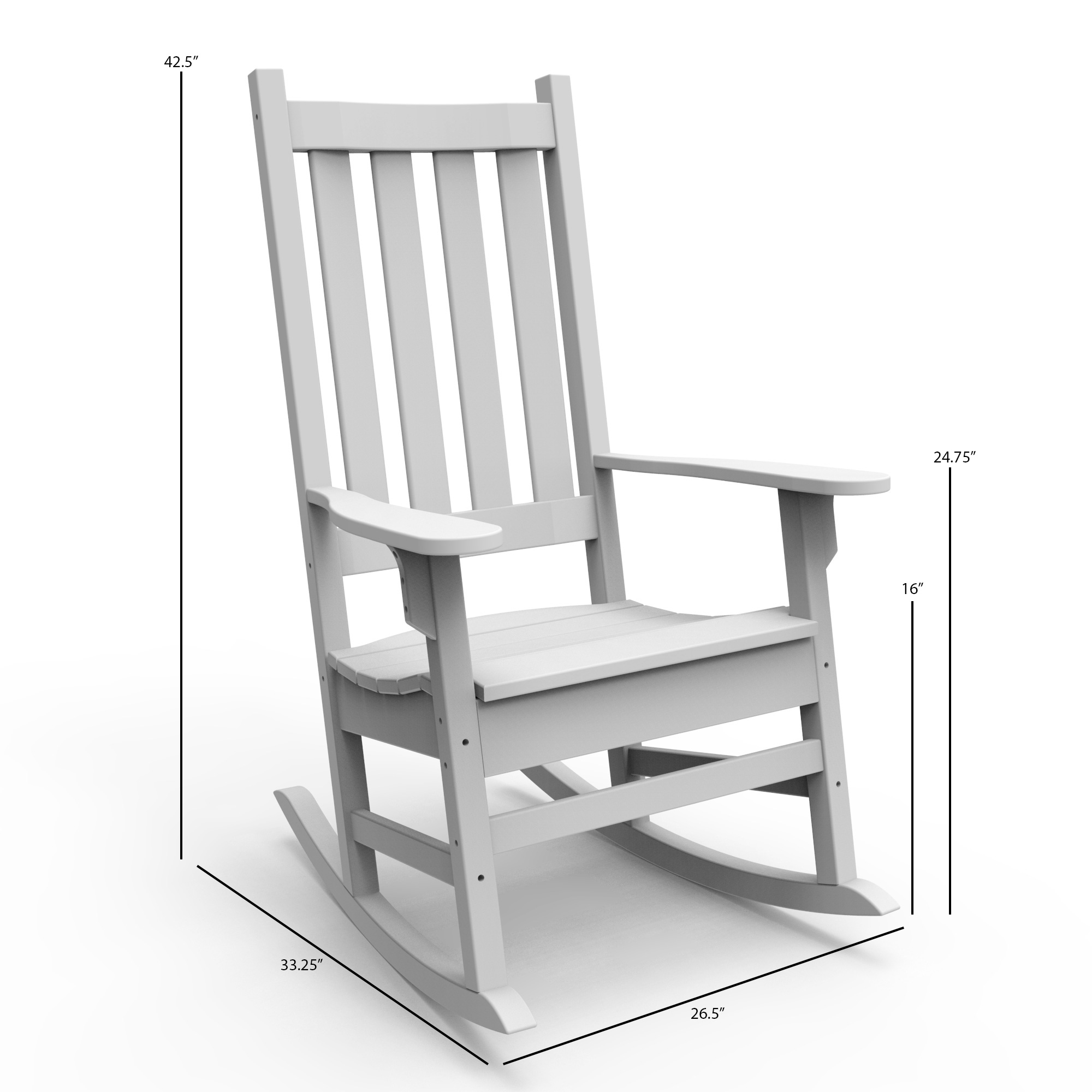 Upvc Rocker Seaside Casual Traditional Recycled Polymer Porch Rocker | AuthenTEAK
