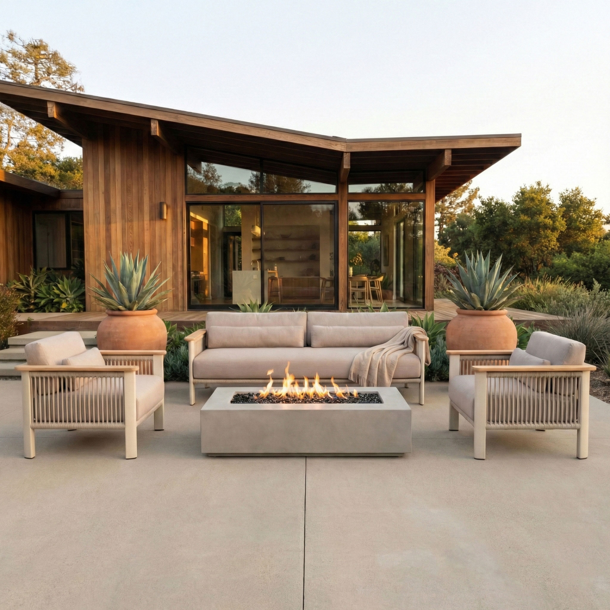 POVL Outdoor Carman 3-Piece Outdoor Lounging Set | AuthenTEAK