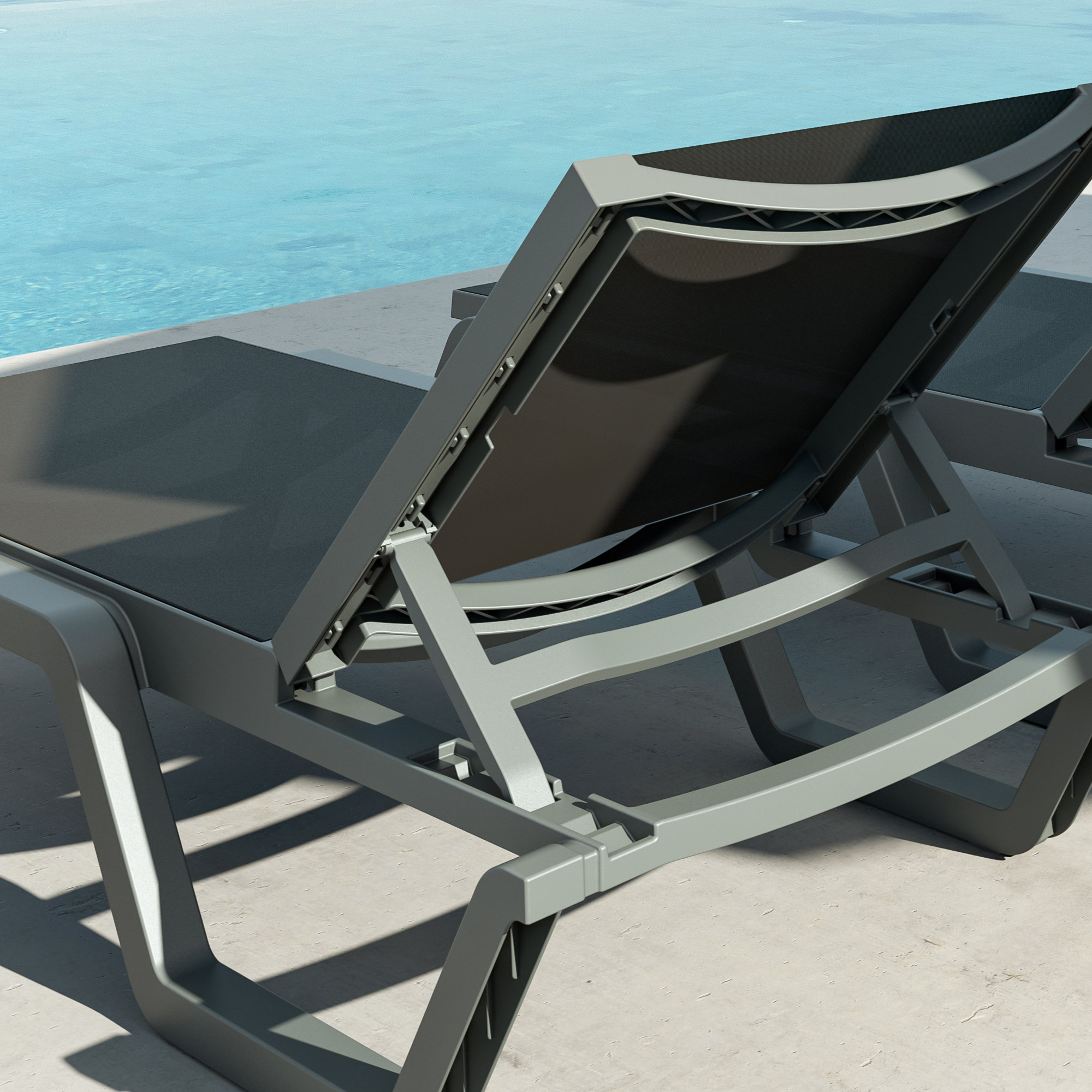 Pool Stack Compamia Rio Stacking Sling Pool Chaise Lounge - Set of 4 | AuthenTEAK