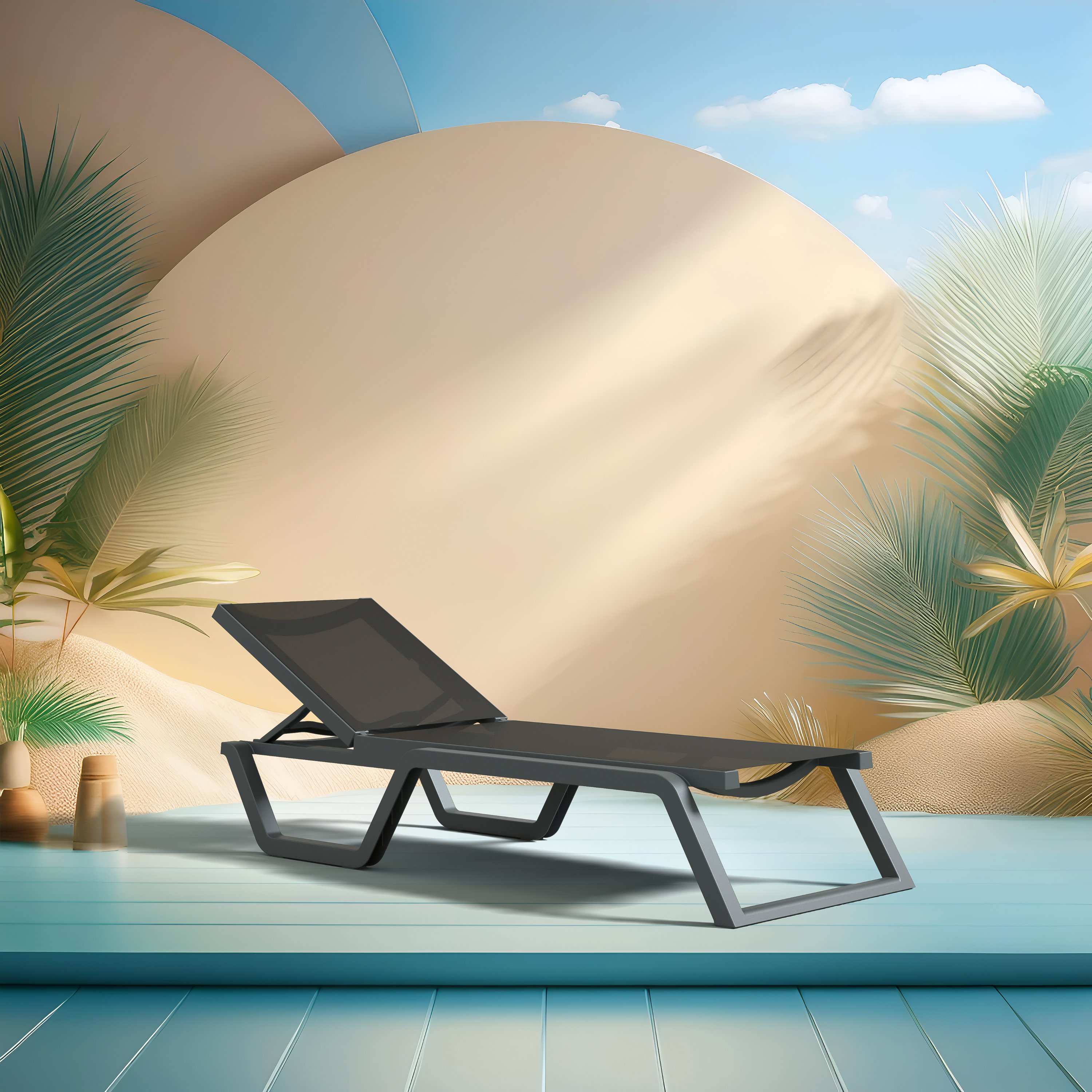 Pool Stack Compamia Rio Stacking Sling Pool Chaise Lounge - Set of 4 | AuthenTEAK