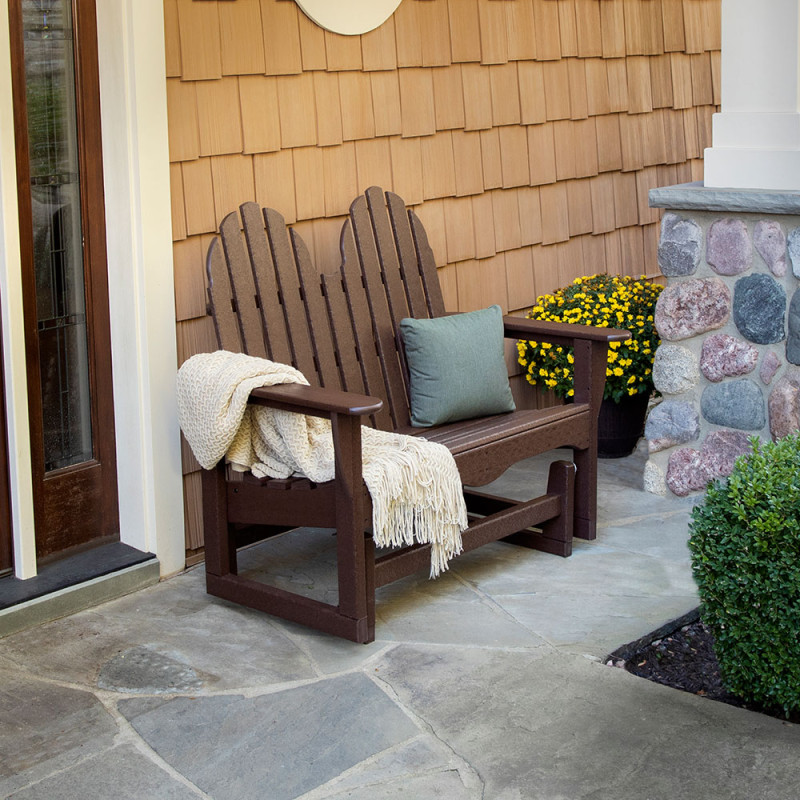 Polywood Classic Adirondack Glider Bench AuthenTEAK