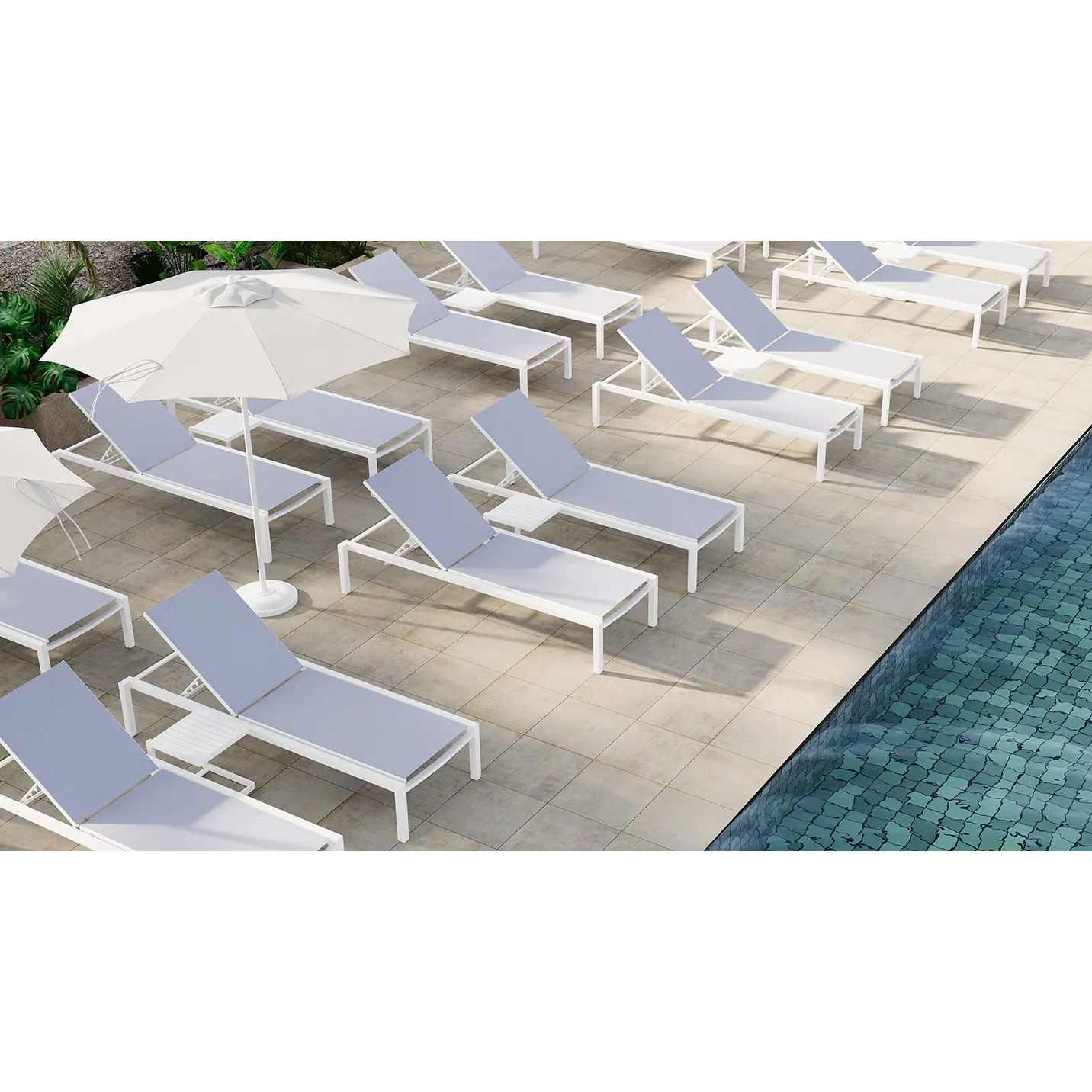 DecoScape Fusion Stacking Sling Armless Chaise Lounge | AuthenTEAK