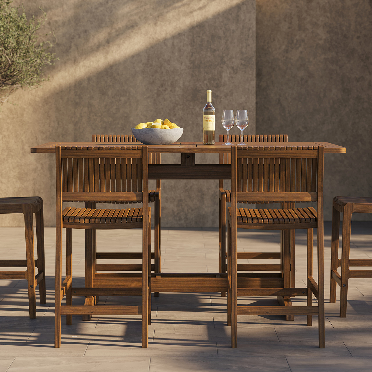 Jensen Outdoor Innova Allure Ipe Wood Counter Side Chair | AuthenTEAK