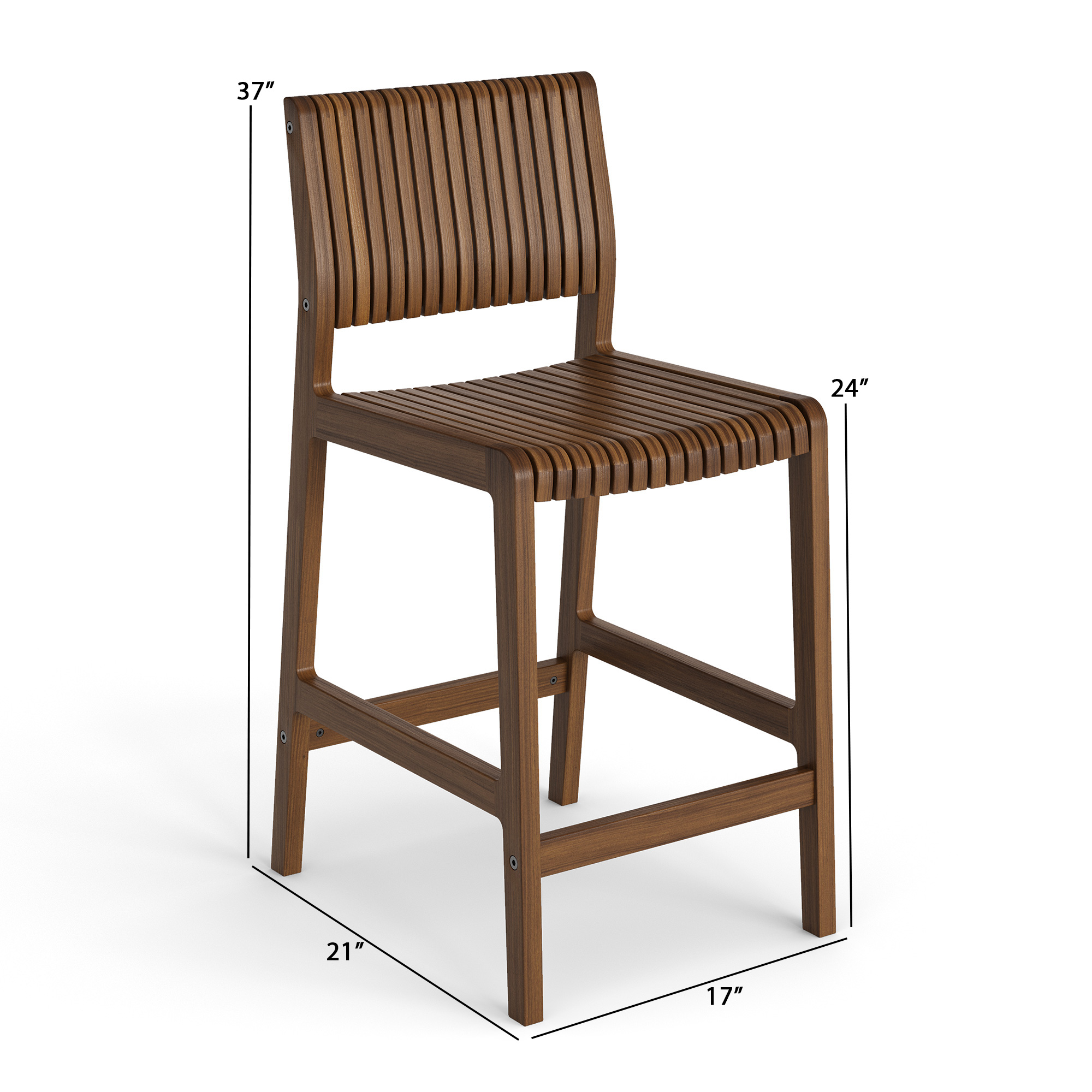 インポートチェア Jensen Outdoor Innova Allure Ipe Wood Counter Side Chair | AuthenTEAK