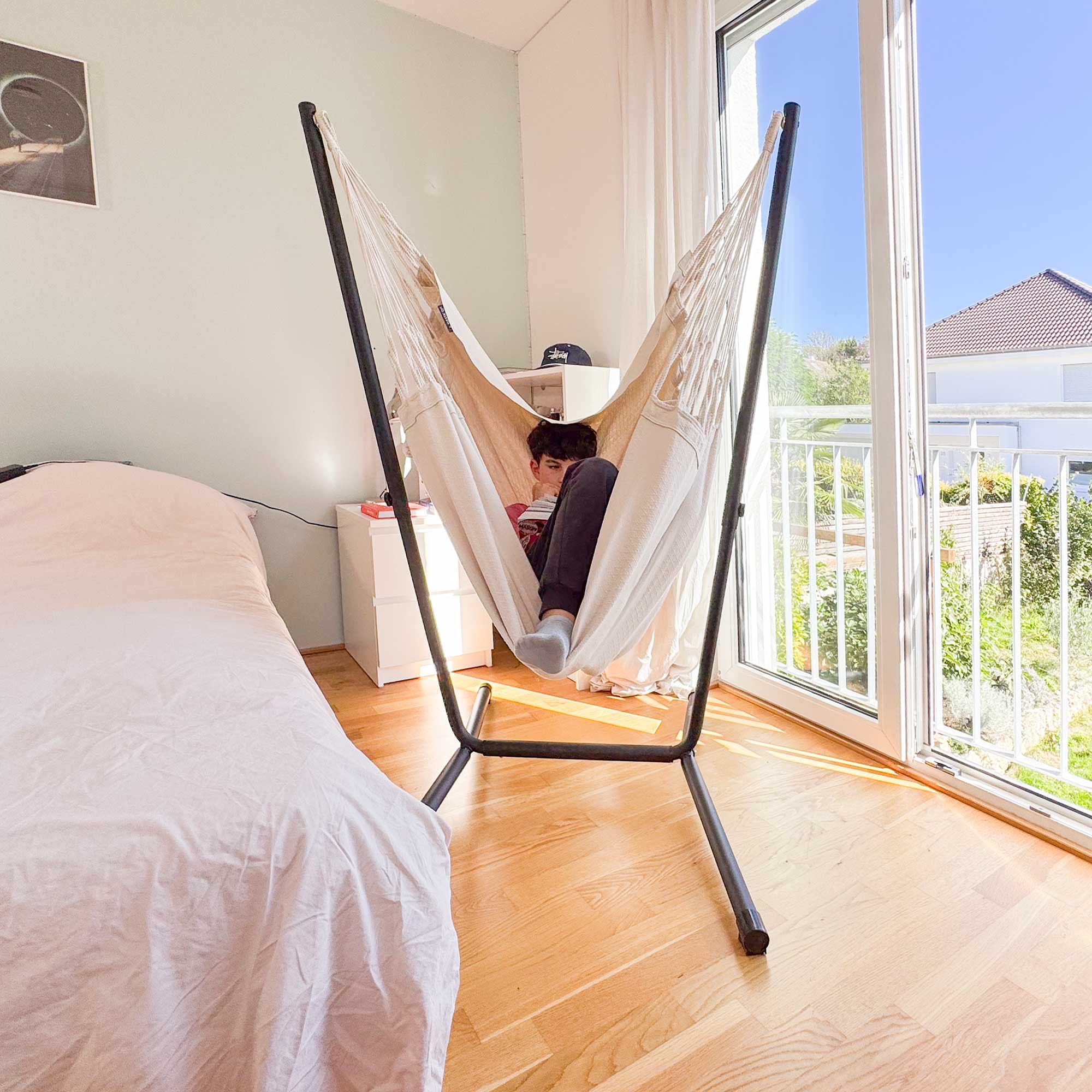 La Siesta Fiji Comfort Organic Hammock Chair with Stand | AuthenTEAK