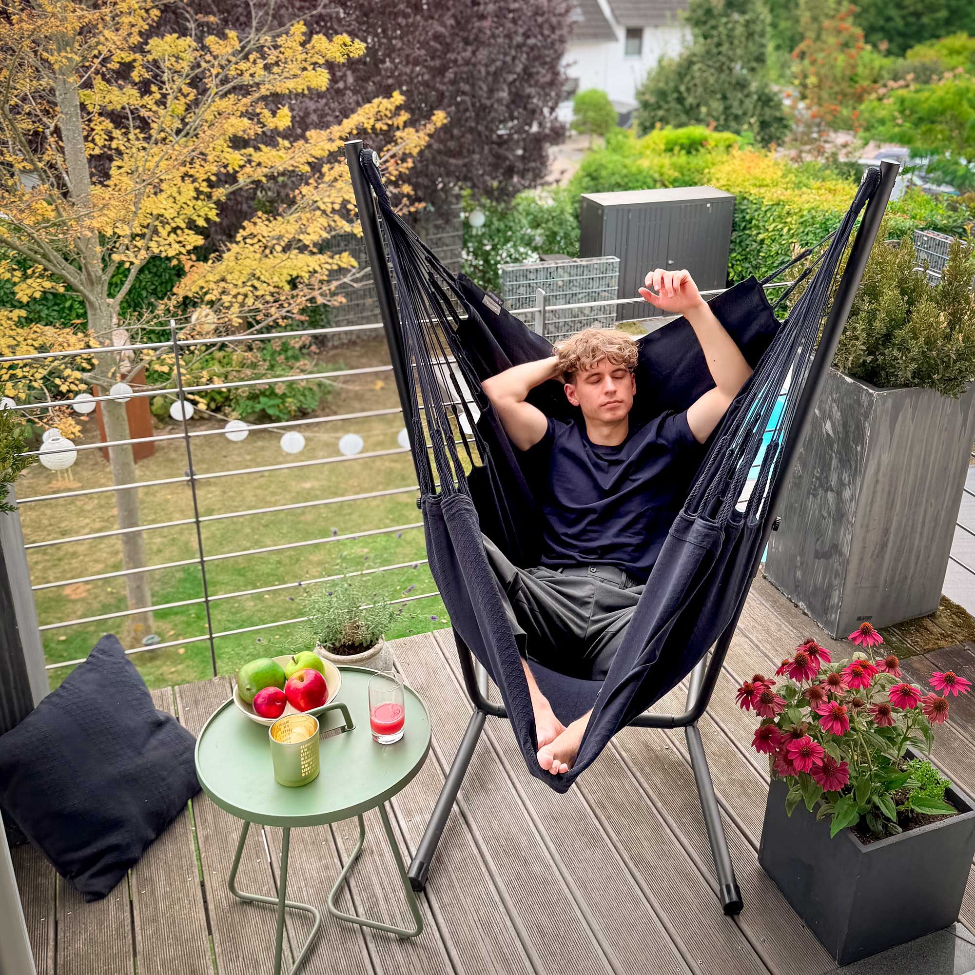 La Siesta Fiji Comfort Organic Hammock Chair with Stand | AuthenTEAK