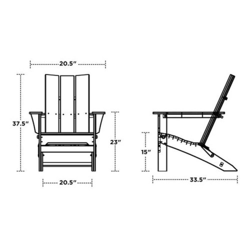 Polywood Modern Trio Folding Adirondack Chair AuthenTEAK