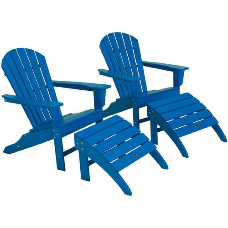 Polywood South Beach 4Piece Adirondack Set AuthenTEAK