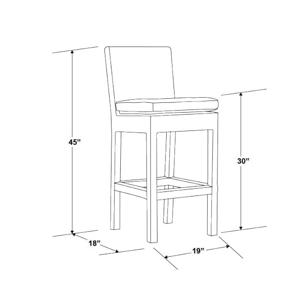 Sunset West Montecito Woven Bar Side Chair | AuthenTEAK