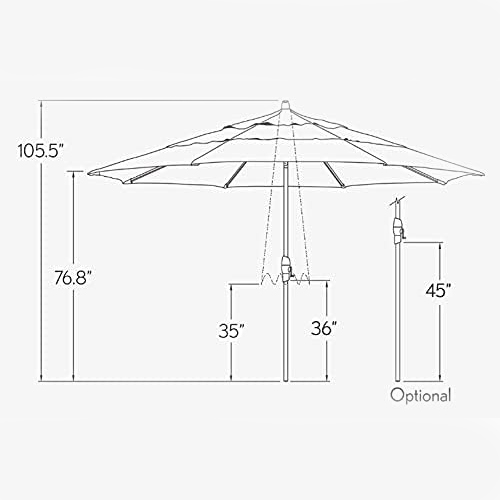 11 patio umbrella replacement frame Garden Winds Reinforced RipLock 350 Canopy Top Cover Compatible with Abba 11' Round Models B079FW4BK6, B079FSWWY3 install design Treasure Garden 11' Octagonal Aluminum