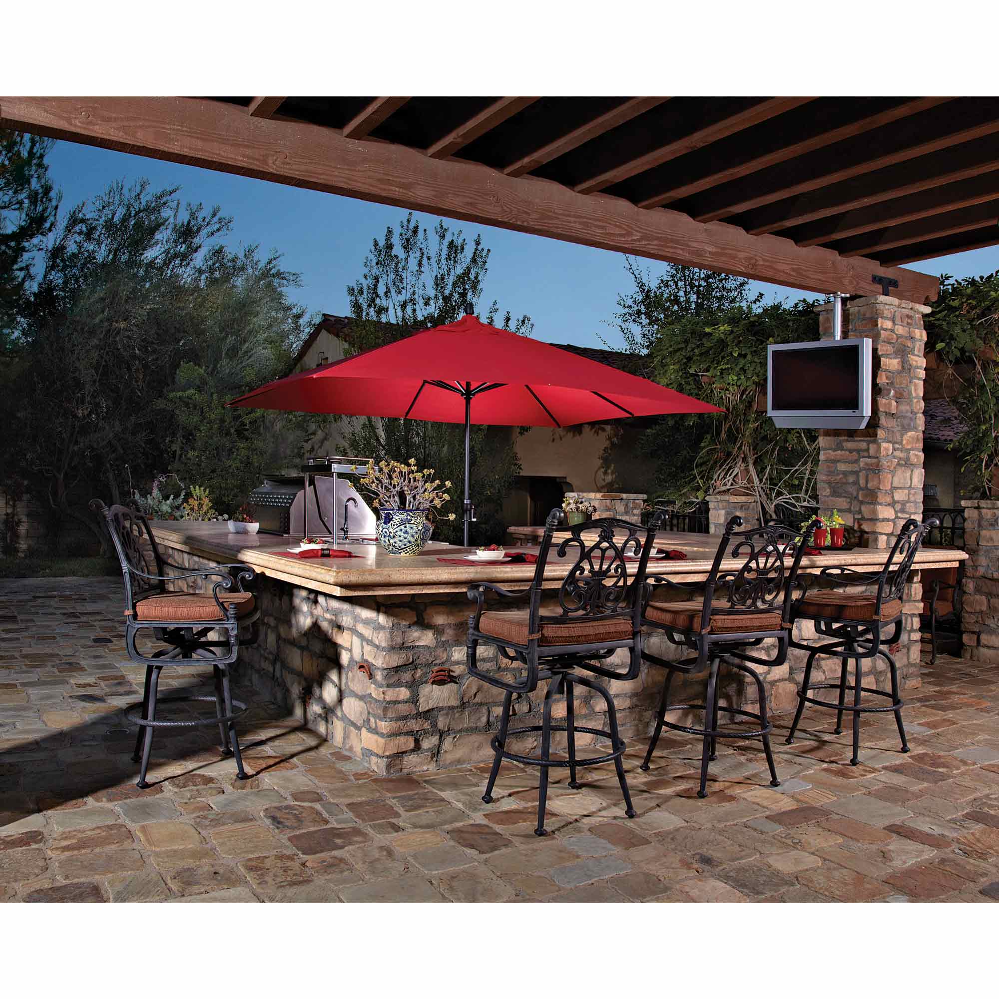 costway 10ft square patio offset cantilever umbrella 360 degree tilt 10' w/ 32 Solar LED Lights & 220 lbs – FactoryPure Finish:Matte Black flex_medium @bianchi.collection The Bianchi Specialissima ft shading space