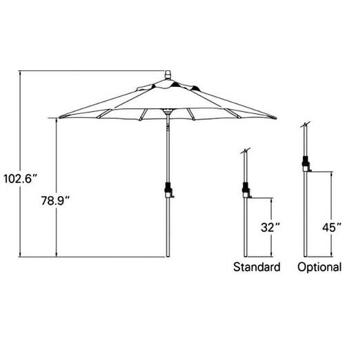 Treasure Garden 9' Octagonal Aluminum Collar Tilt Replacement
