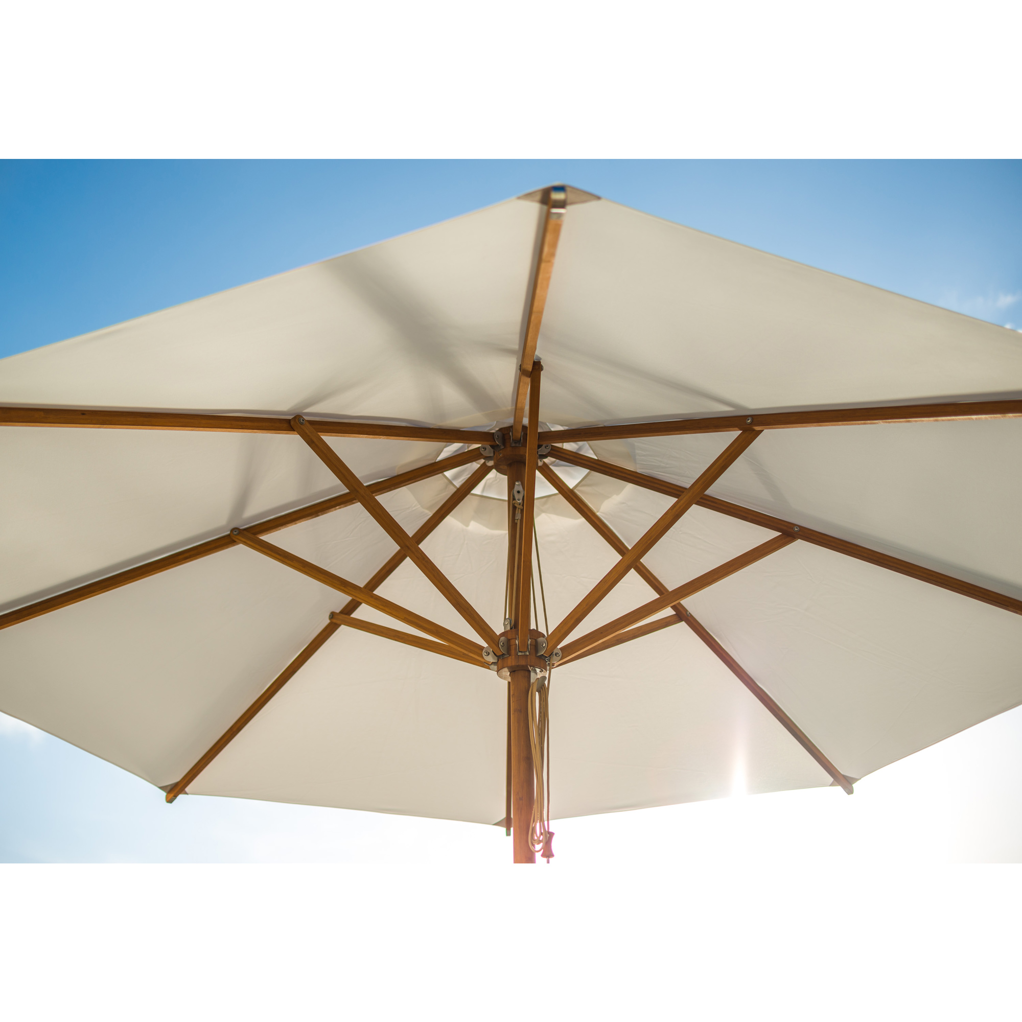 Bambrella Levante 8.5' Levante Round Bamboo Market Patio Umbrella