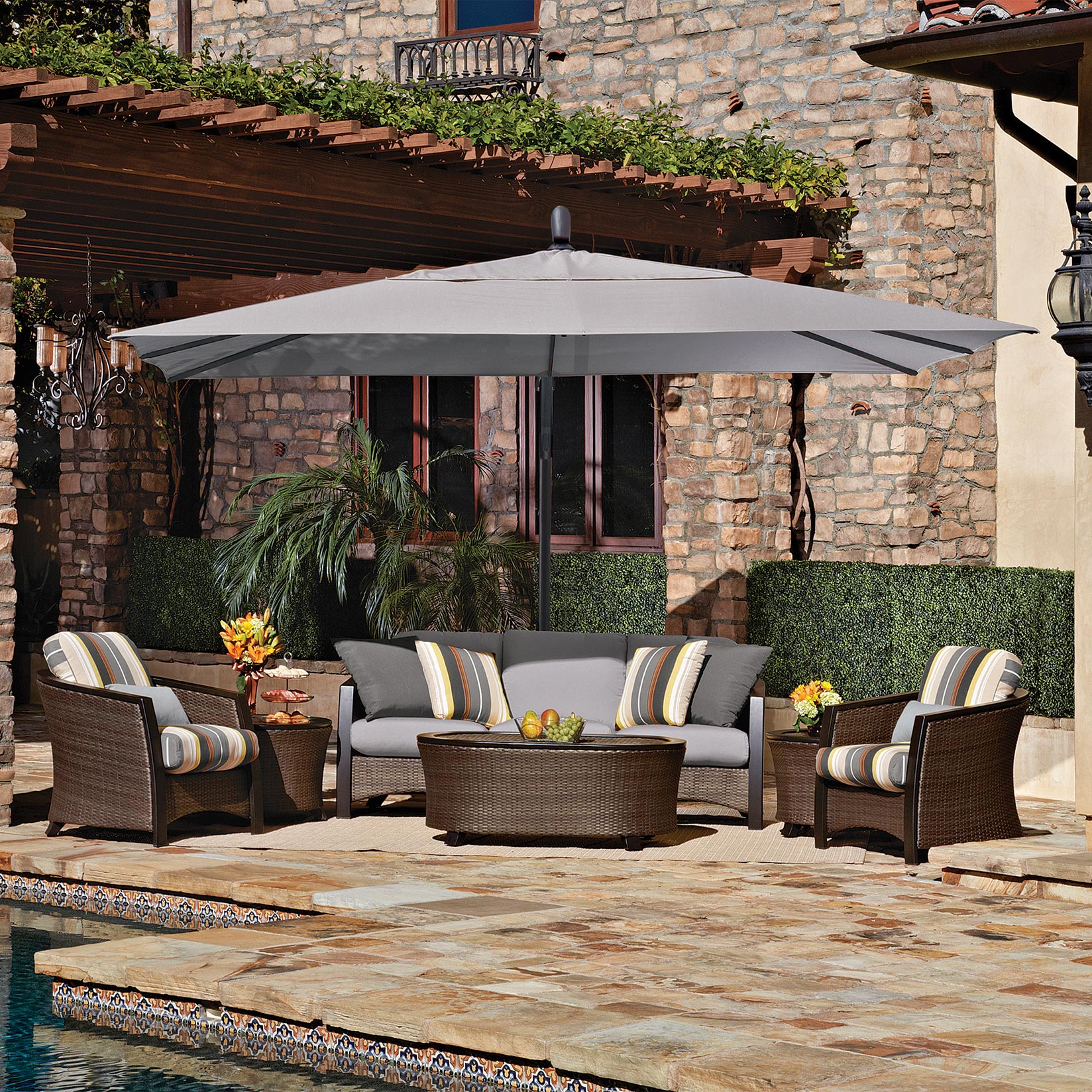 akz patio umbrellas Treasure Garden AKZ PLUS 10' x 13' Rectangular Aluminum Cantilever Patio  Umbrella