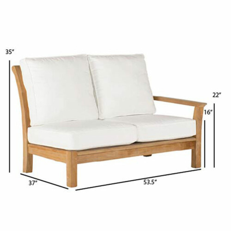 Kingsley Bate Chelsea Right Arm Settee Outdoor Sectional Unit AuthenTEAK