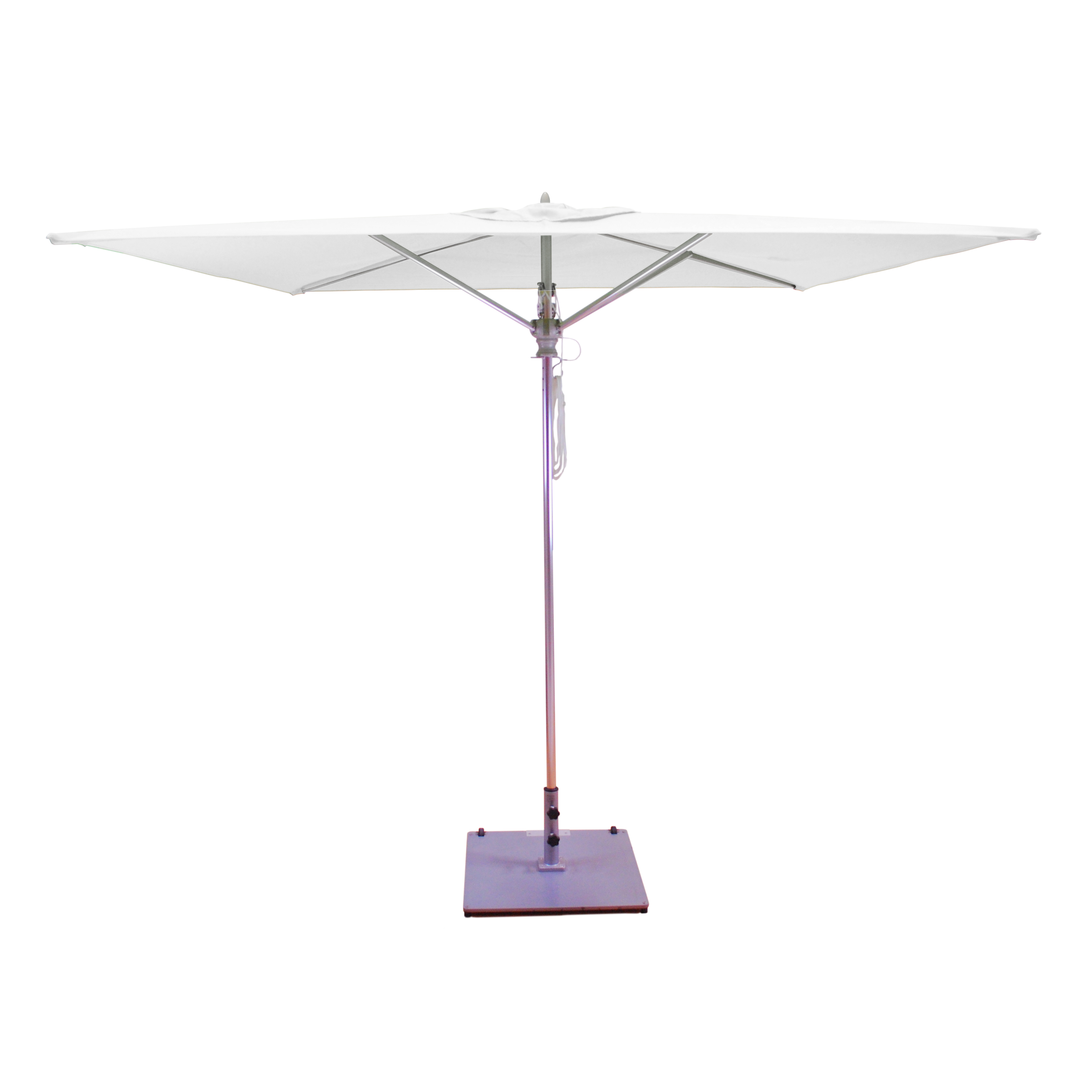 8 commercial grade patio umbrella Galtech Quad Pulley 8' x 8' Square Aluminum Commercial Market Patio Umbrella