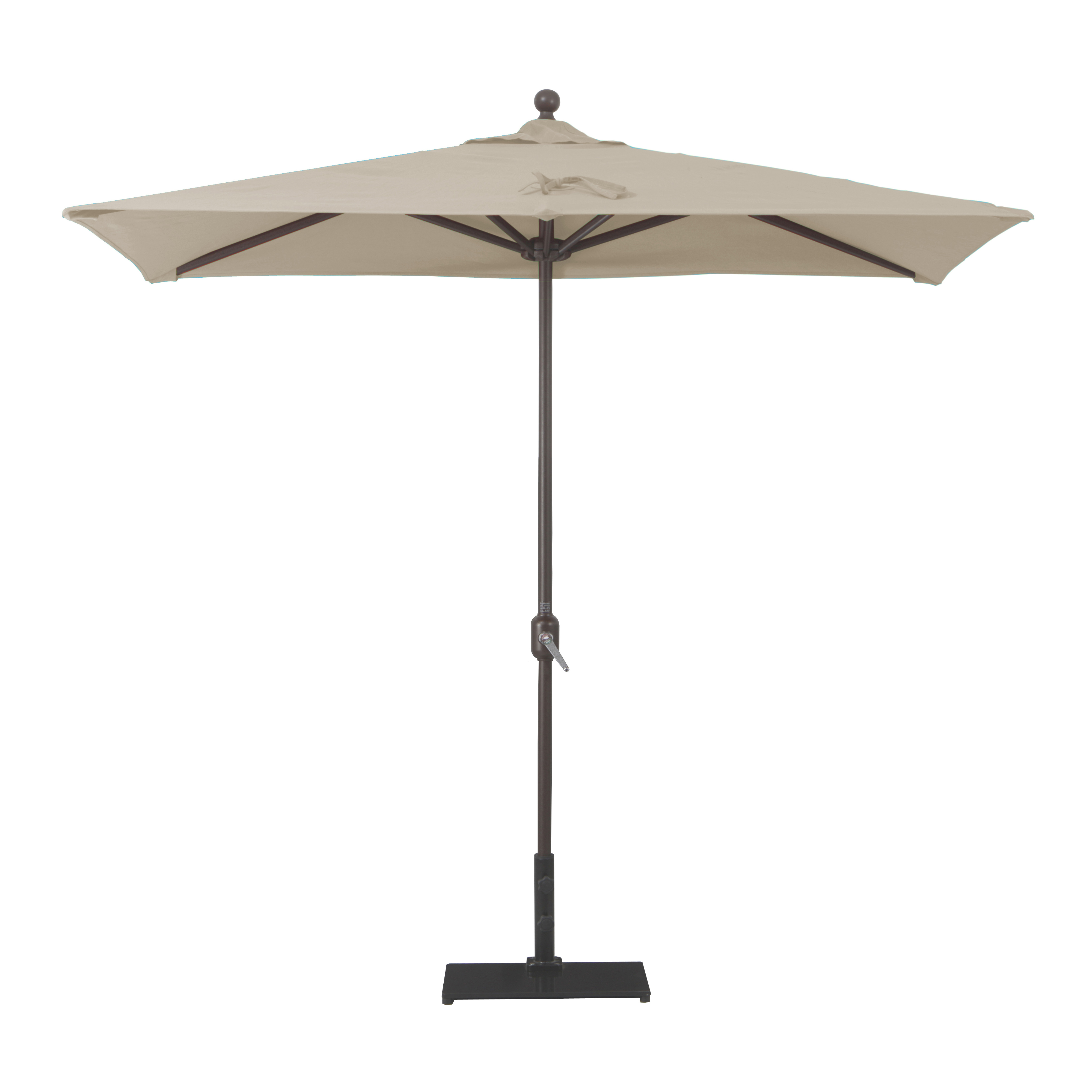 large half patio umbrella Terrace Arc 9 ft Scalloped Fringe Market with Crank, Tilt Button and UV Protection Coral Pink/Brown Pole a sturdy 9 foot steel pole 7-1/2' Market Half Umbrella |