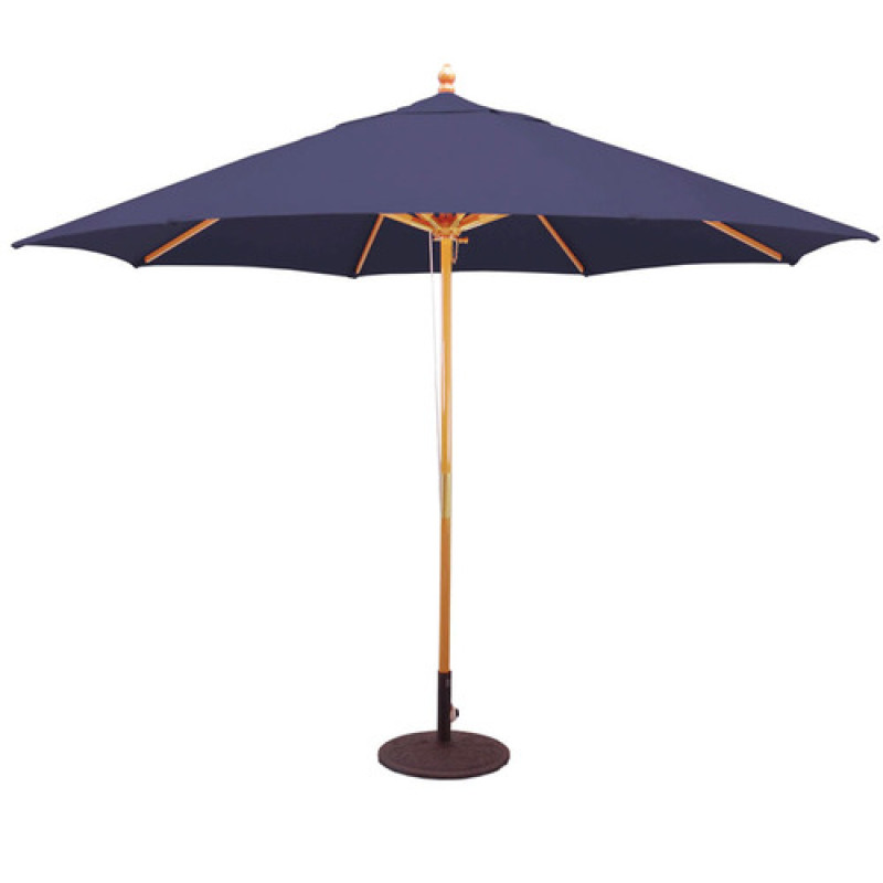 Galtech Quad Pulley 11' Round Wood Market Patio Umbrella AuthenTEAK