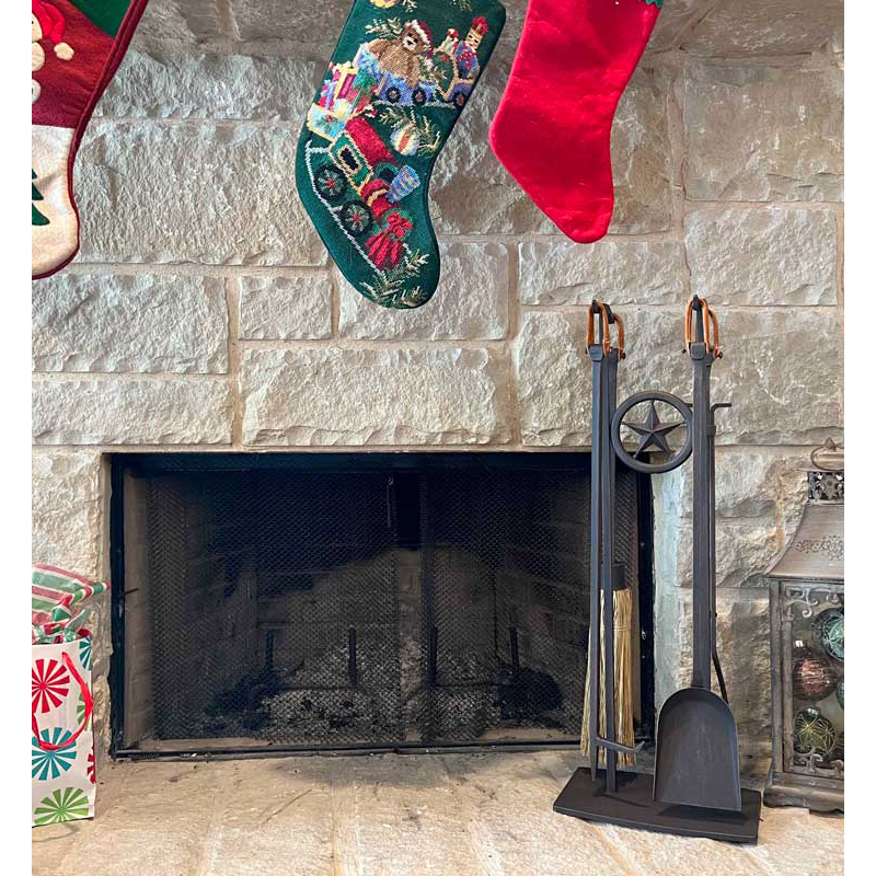 Pilgrim Western Star Fireplace Tool Set AuthenTEAK