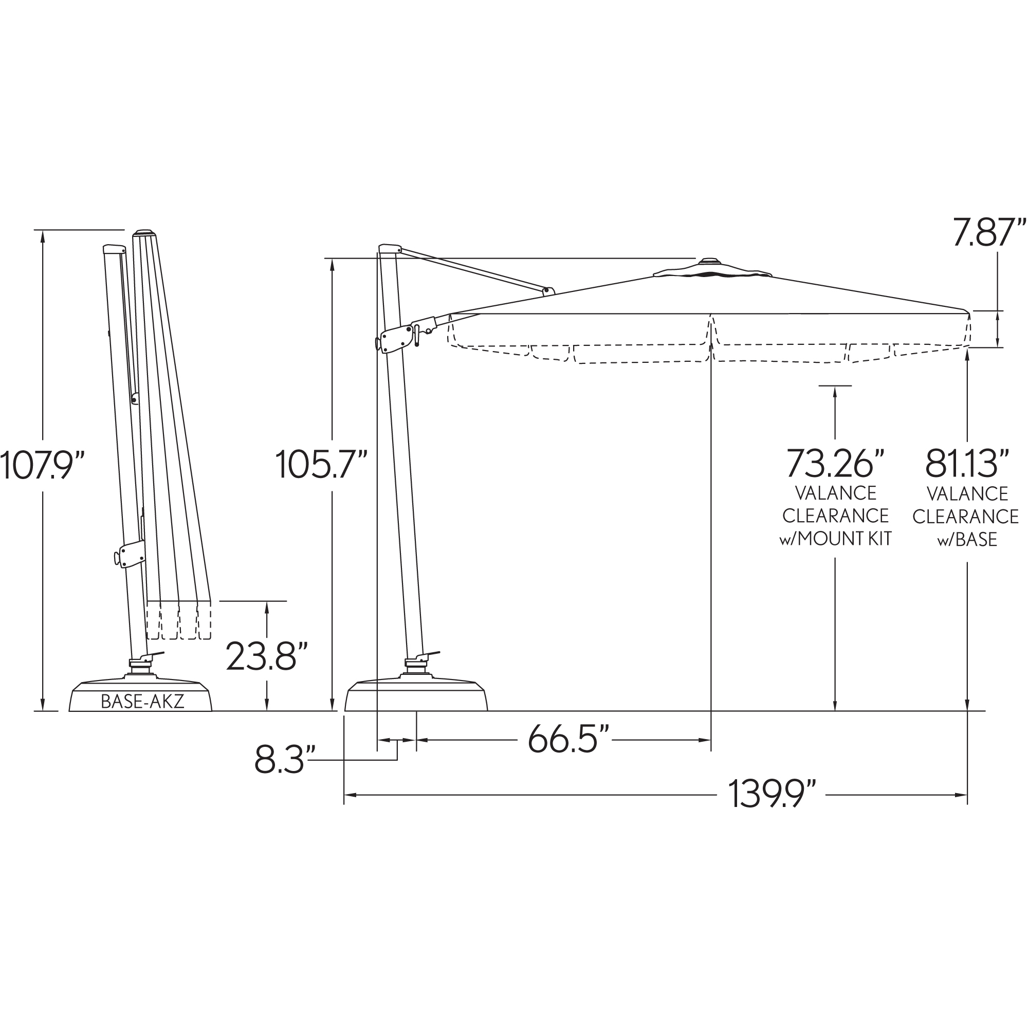 clearance 10 patio umbrella 3-Tier w/ Tilt Adjustment, Crank - 10ft the base must be filled with 265 lbs of sand and water Treasure Garden AG25TSQ 10' Square