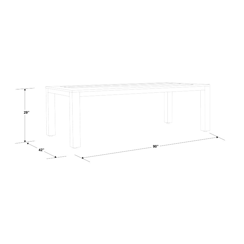 Rectangular Table Top 90 Inch Sunset West Redondo 90