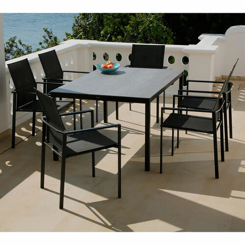 Barlow Tyrie Equinox 59" Steel Rectangular Dining Table - Ceramic Top ...