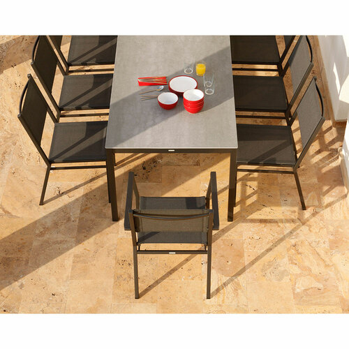Barlow Tyrie Equinox 79" Steel Rectangular Dining Table - Ceramic Top ...