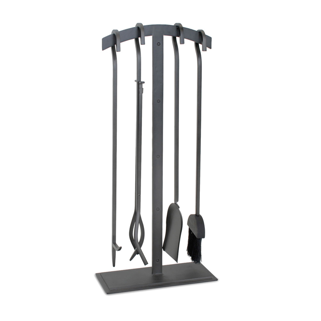 Ensemble D'outils Pour Poêle Pilgrim – Compact 45,7 Cm – Finition Noire Mat – Avec Brosse, Tisonnier, Pelle Et Râteau