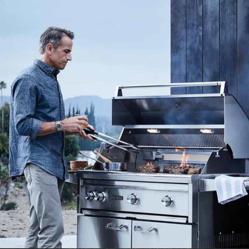 Lynx Grills Professional 42 Freestanding Gas Grill with Rotisserie |  AuthenTEAK