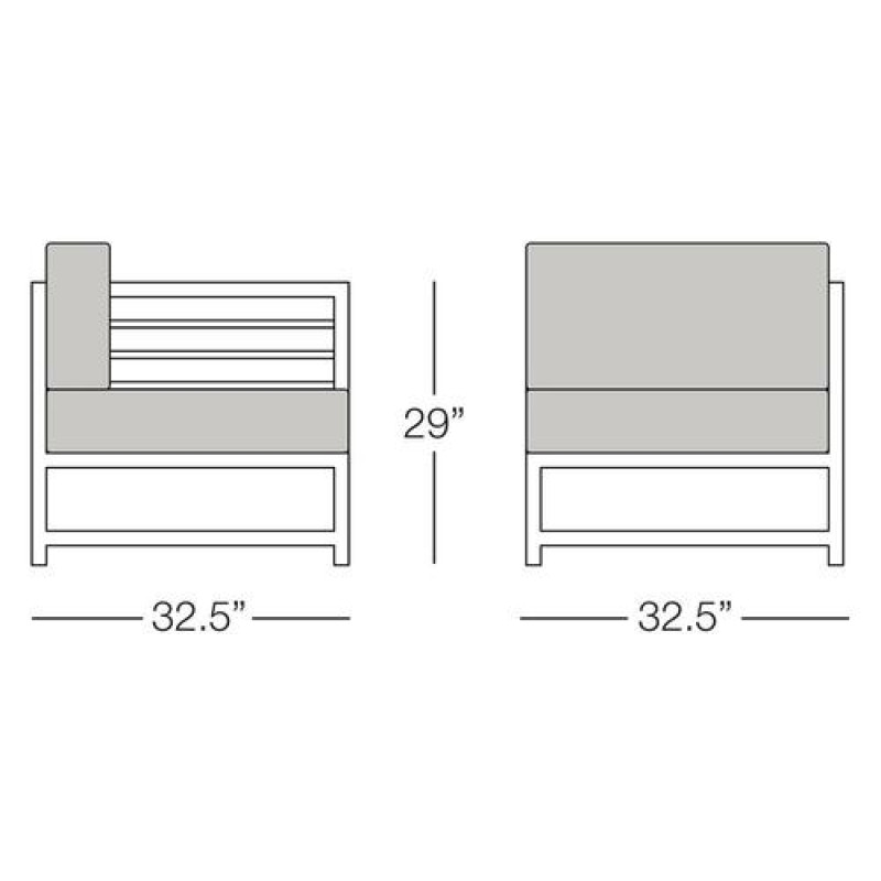 Kannoa Toledo Aluminum End Outdoor Sectional Unit AuthenTEAK