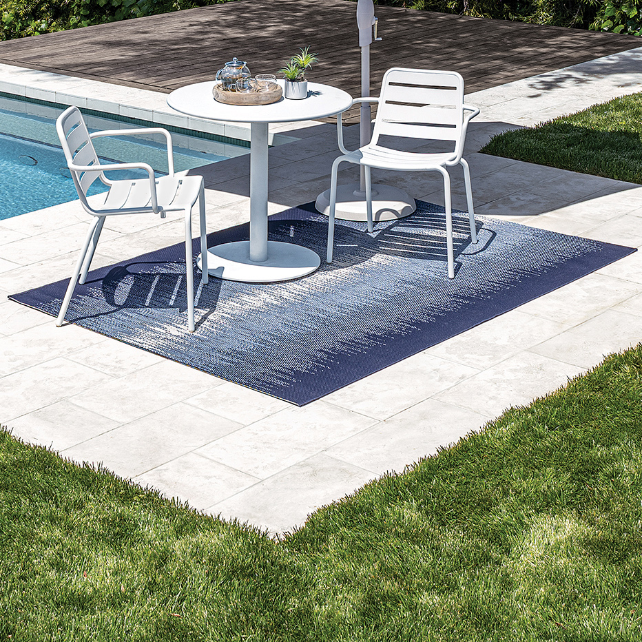 Ocean Reflection Rug Treasure Garden Reflections Ocean Blue Indoor/Outdoor Rug | AuthenTEAK