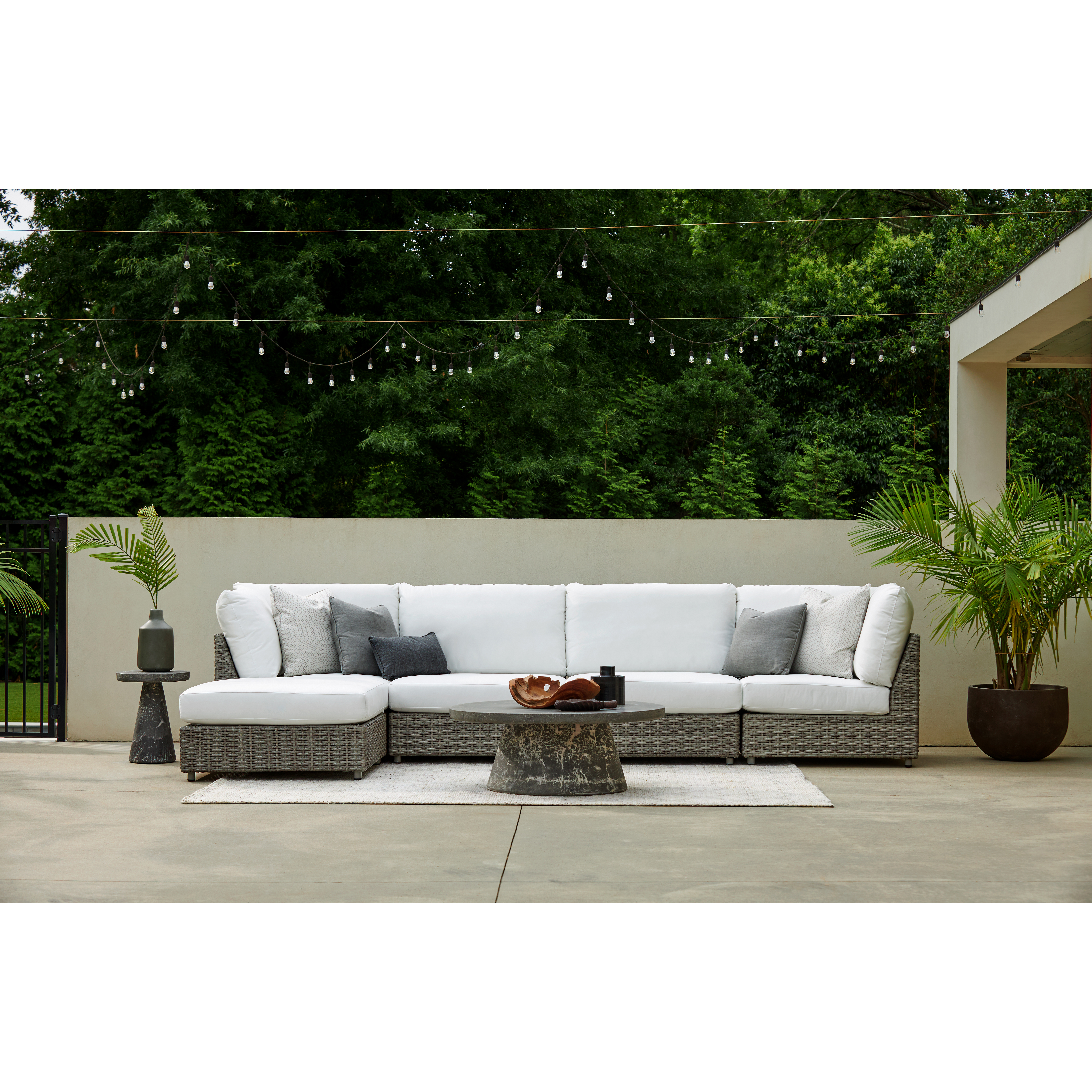 Lane Venture Campbell Woven Armless Outdoor Sectional Unit AuthenTEAK