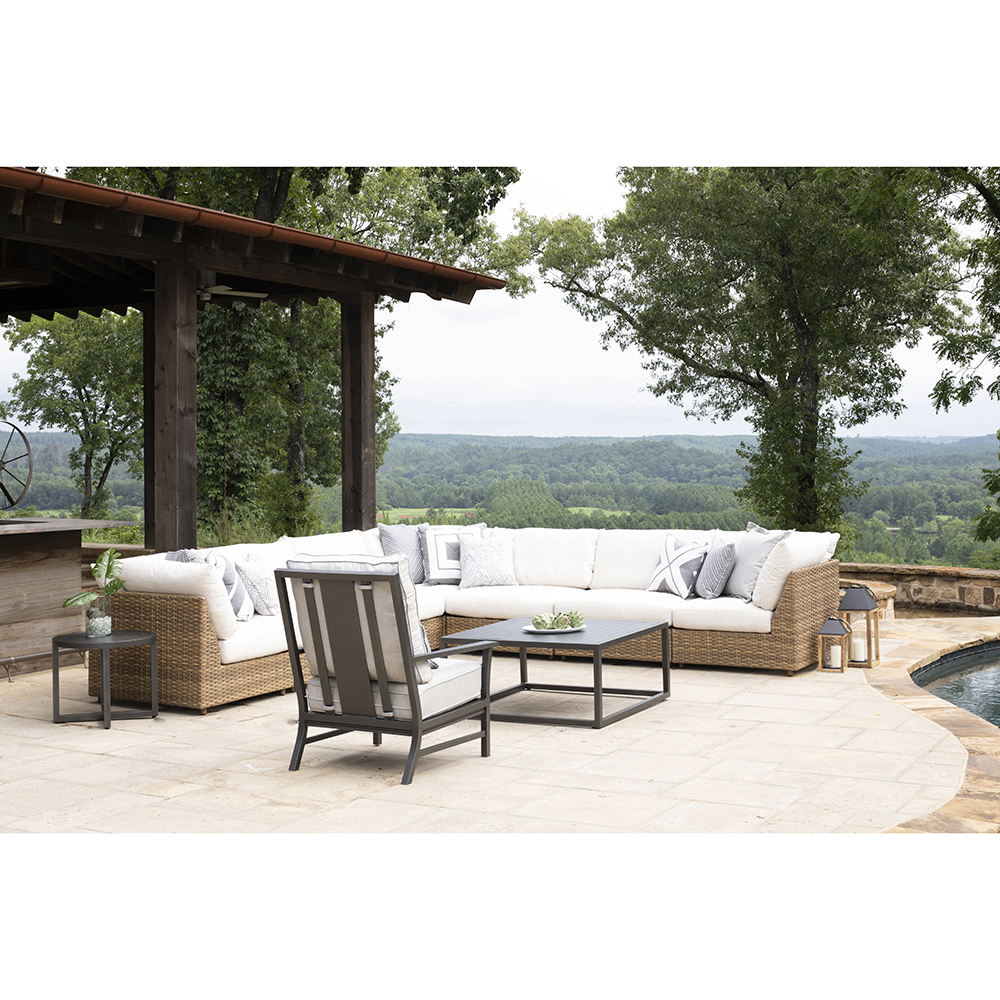 Lane Venture Campbell Woven Armless Outdoor Sectional Unit AuthenTEAK