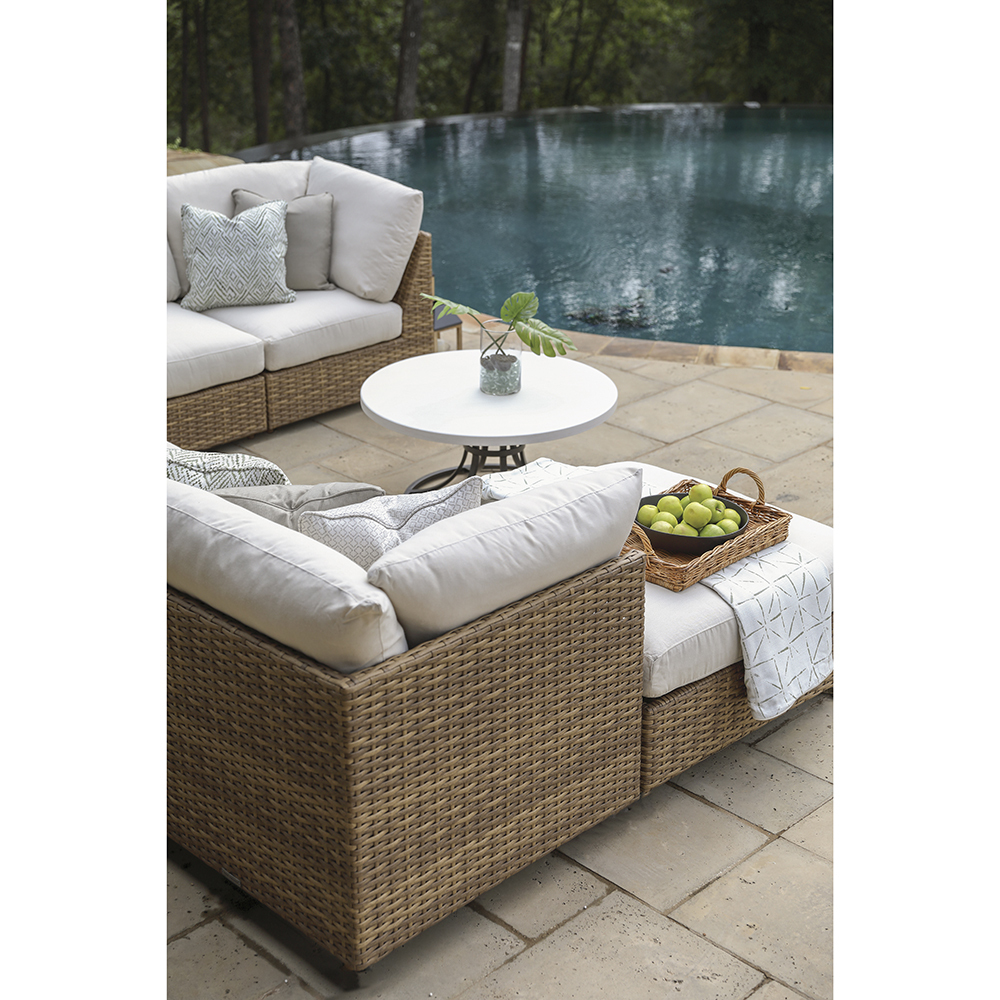 Lane Venture Campbell Woven Corner Outdoor Sectional Unit AuthenTEAK