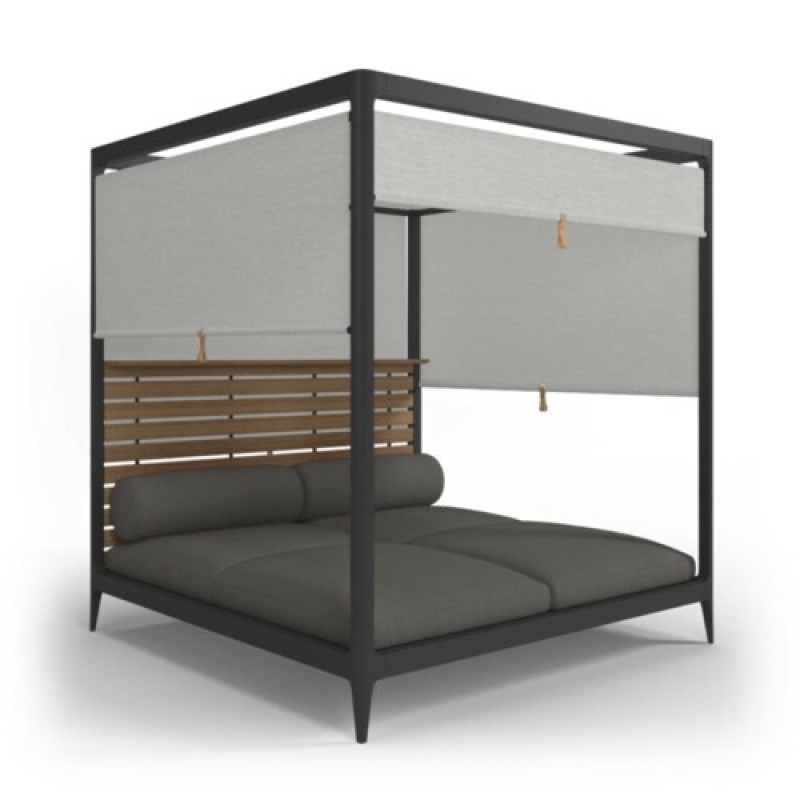 Gloster Grid Cabana Teak Back with Roof Screens AuthenTEAK