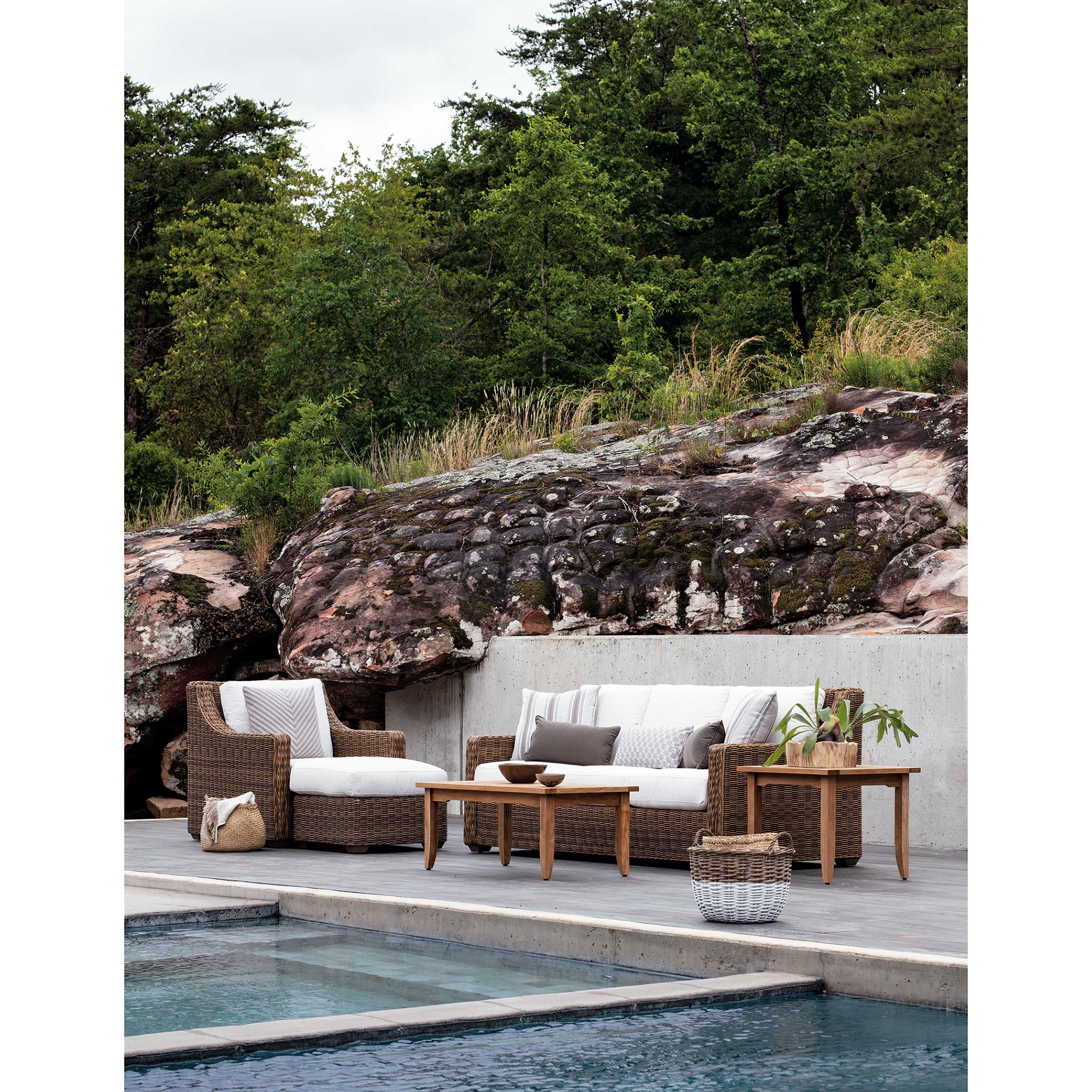 Lane Venture Edgewood 43" Teak Rectangular Cocktail Table AuthenTEAK