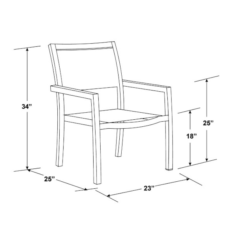 Sunset West Vegas Stacking Sling Dining Armchair AuthenTEAK