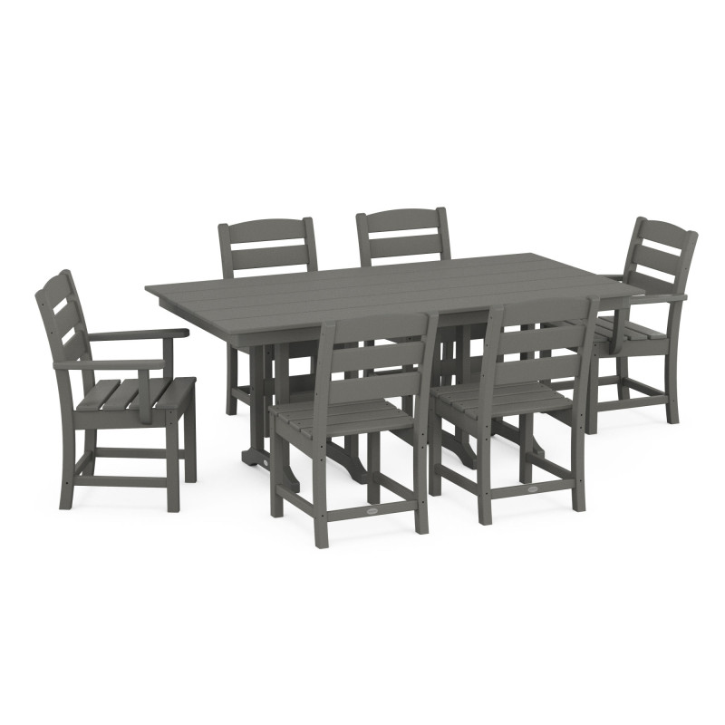 Polywood Lakeside 7Piece Farmhouse Dining Set AuthenTEAK