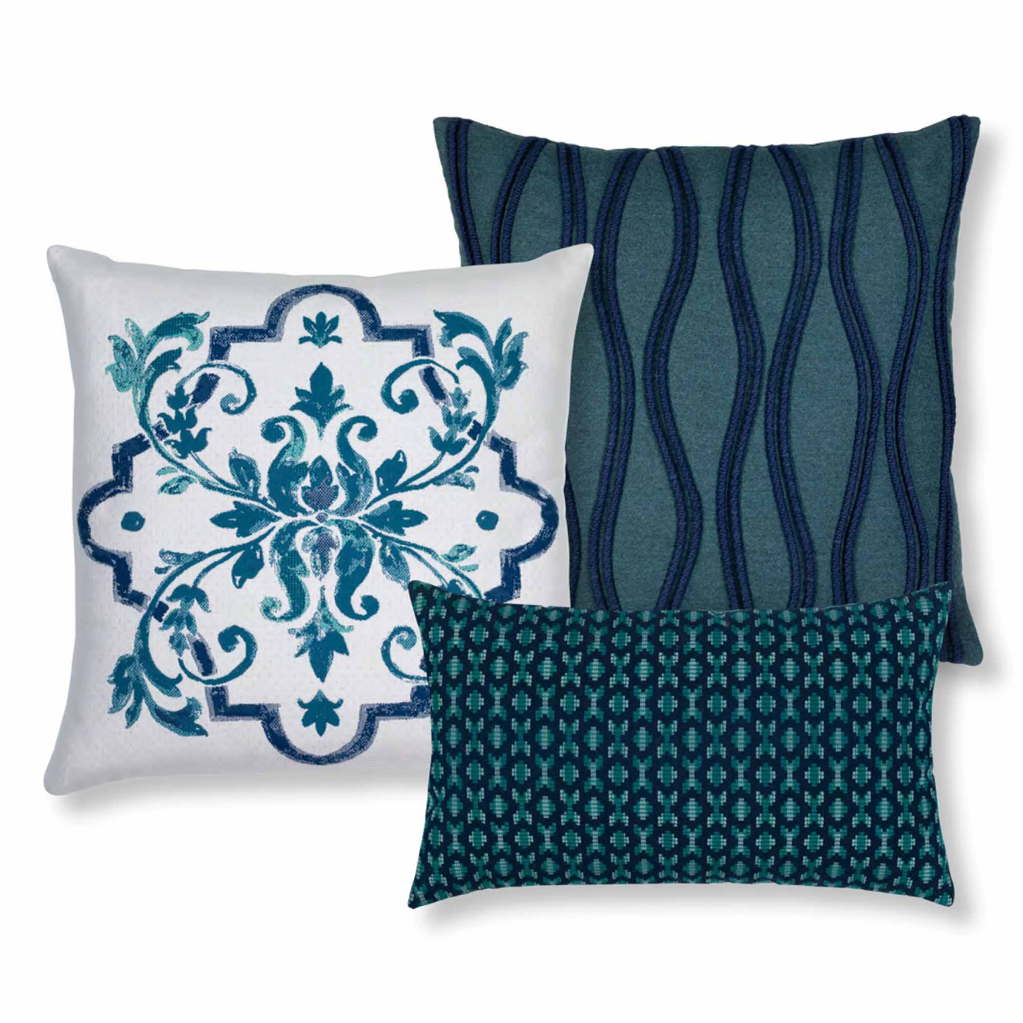 Elaine Smith 20" x 20" Alcazar Peacock Sunbrella Outdoor Pillow